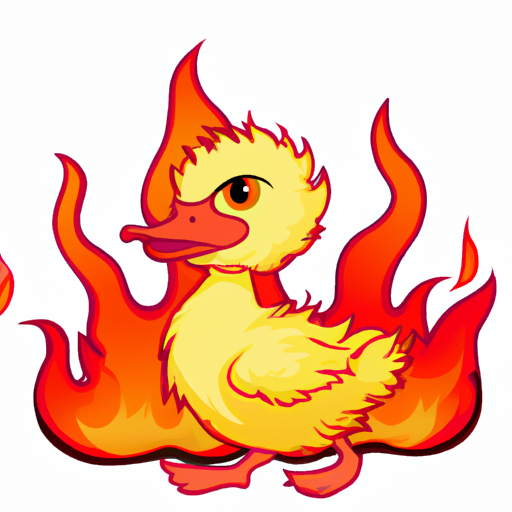 High Quality Cute duck with flames Blank Meme Template