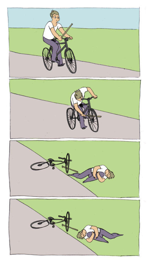 bike fall tripping extended Blank Meme Template