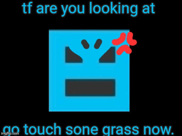 tf are you looking at; go touch sone grass now. | made w/ Imgflip meme maker