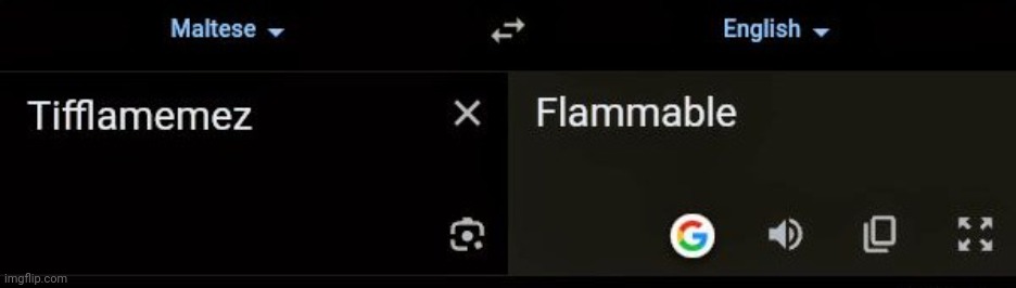Flammable is definitely me. | image tagged in tifflamemez,flammable,imgflip users,imgflip user,translation,translate | made w/ Imgflip meme maker