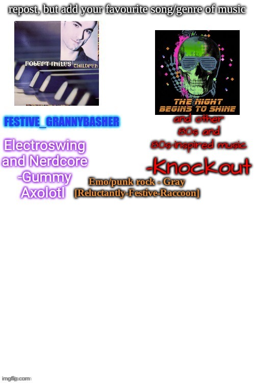 MCR my beloved /hj | Emo/punk rock - Gray [Reluctantly-Festive-Raccoon] | made w/ Imgflip meme maker