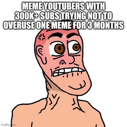 MEME YOUTUBERS WITH 300K+ SUBS TRYING NOT TO OVERUSE ONE MEME FOR 3 MONTHS | made w/ Imgflip meme maker