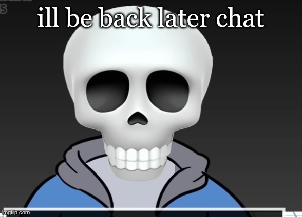 sans | ill be back later chat | image tagged in sans | made w/ Imgflip meme maker