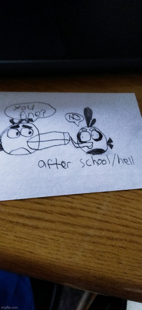 First time seeing me draw hal | image tagged in angry birds | made w/ Imgflip meme maker