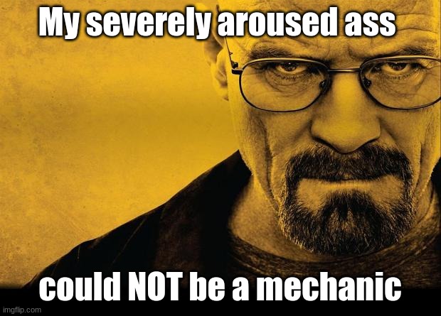 Breaking bad | My severely aroused ass; could NOT be a mechanic | image tagged in breaking bad | made w/ Imgflip meme maker