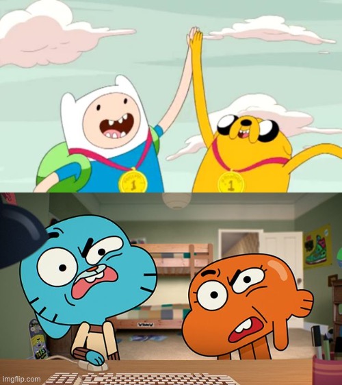 image tagged in adventure time,gumball | made w/ Imgflip meme maker
