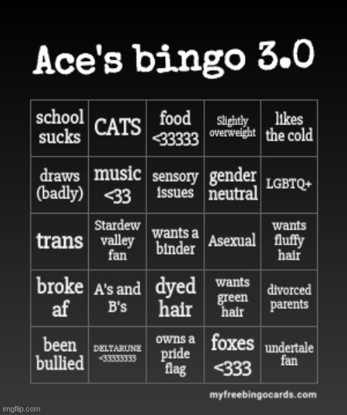 High Quality Ace's Bingo 3.0 Blank Meme Template