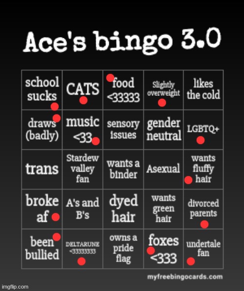 I'm literally doing every bingo I can, because I want to see how similar I am to others. Send me your bingos!!!! | image tagged in ace's bingo 3 0 | made w/ Imgflip meme maker