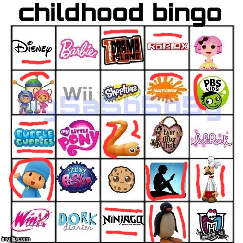 Childhood bingo | image tagged in childhood bingo | made w/ Imgflip meme maker