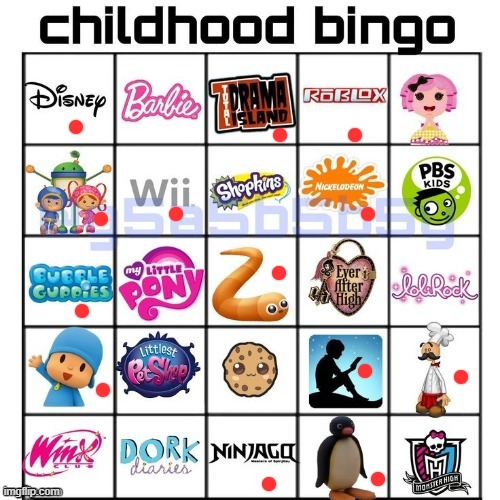 Childhood bingo | image tagged in childhood bingo | made w/ Imgflip meme maker