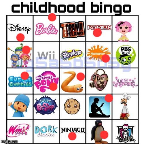 Childhood bingo | image tagged in childhood bingo | made w/ Imgflip meme maker