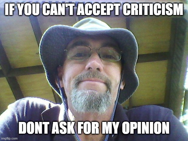 my thoughts | IF YOU CAN'T ACCEPT CRITICISM; DONT ASK FOR MY OPINION | image tagged in fun,thoughts,funny memes | made w/ Imgflip meme maker