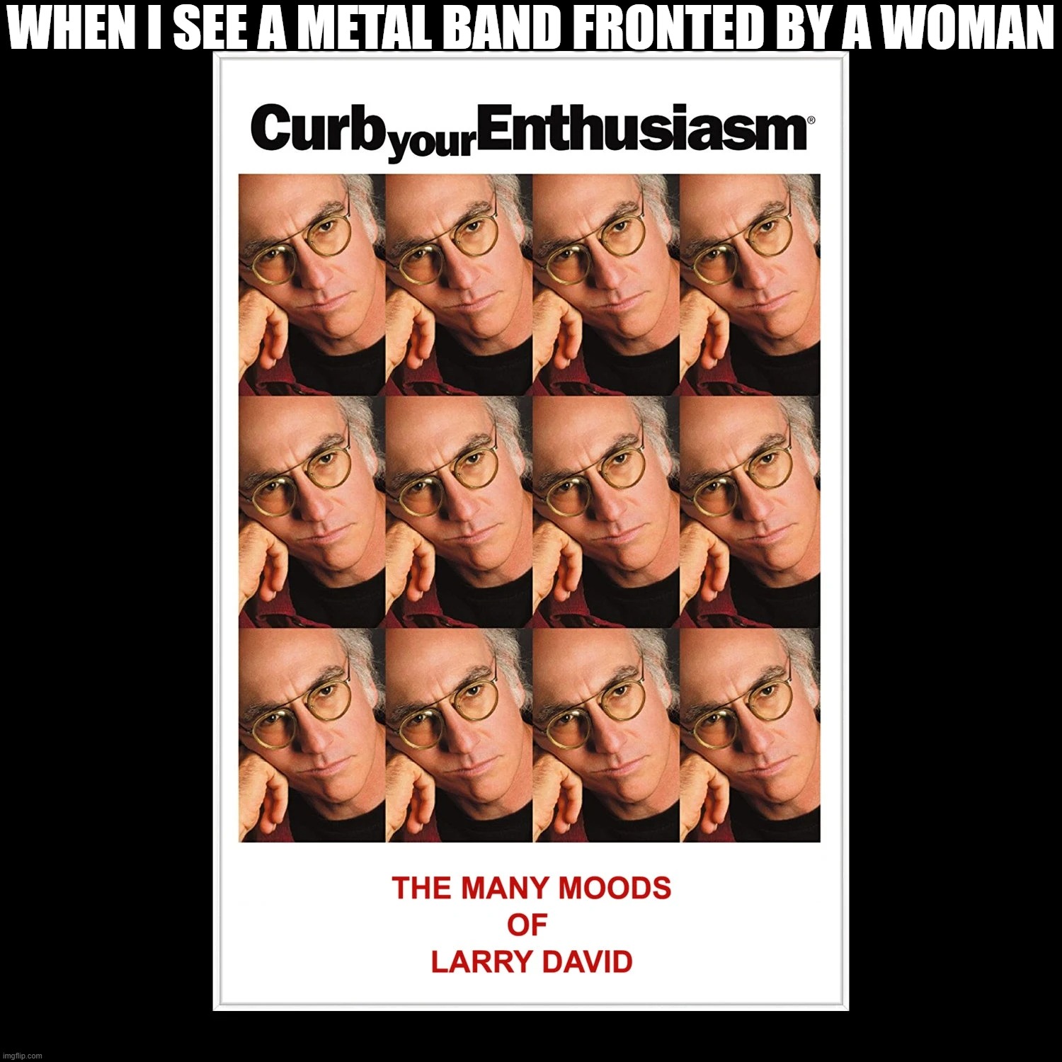 Female Fronted Metal Bands | WHEN I SEE A METAL BAND FRONTED BY A WOMAN | image tagged in she sounds like a dude,wrong,no | made w/ Imgflip meme maker