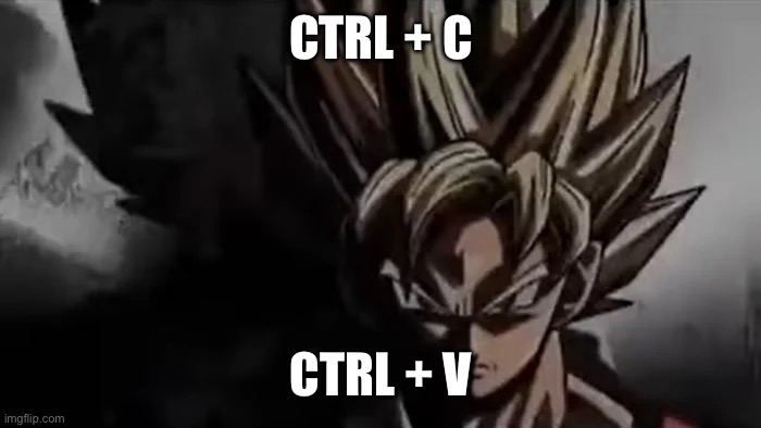 Goku Staring | CTRL + C CTRL + V | image tagged in goku staring | made w/ Imgflip meme maker