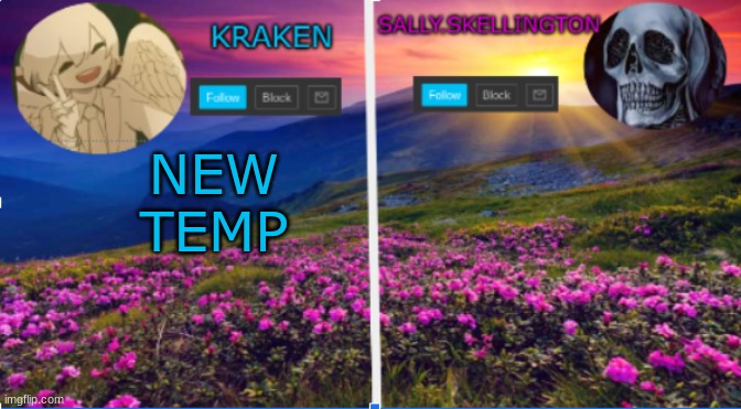 sally.skellington and kraken announcment template | NEW TEMP | image tagged in sallie skellington and kraken announcment template | made w/ Imgflip meme maker