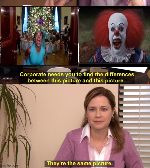 Jill Biden’s Christmas Clowns | image tagged in memes,they're the same picture | made w/ Imgflip meme maker