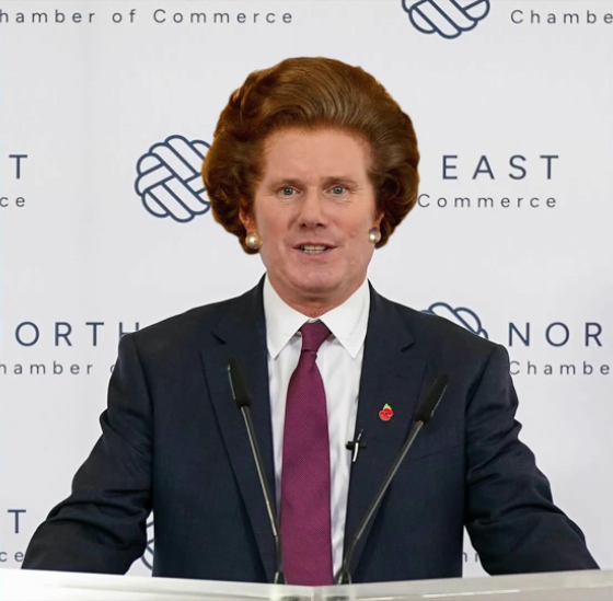 High Quality Starmer Margaret Thatcher Hair Blank Meme Template