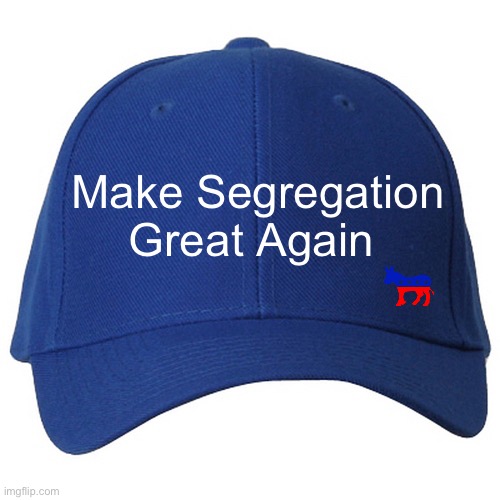 New merchandise just in time for this holiday parties. | Make Segregation Great Again | image tagged in blue hat,politics lol,memes,democrats | made w/ Imgflip meme maker