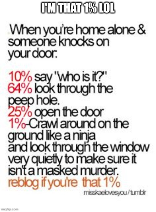 I'M THAT 1% LOL | image tagged in fun | made w/ Imgflip meme maker