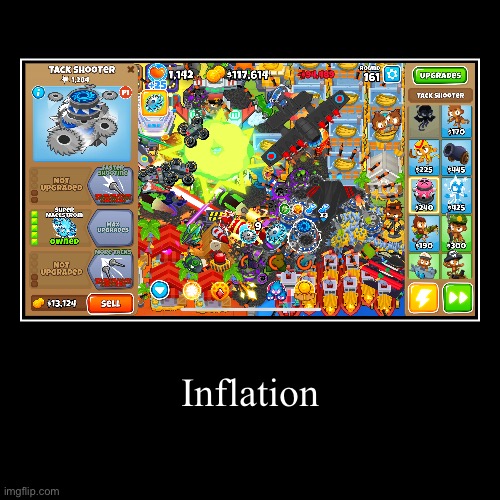 Ah I love harnessing the raw power of lag | Inflation | | image tagged in funny,demotivationals,btd6,inflation,lag | made w/ Imgflip demotivational maker