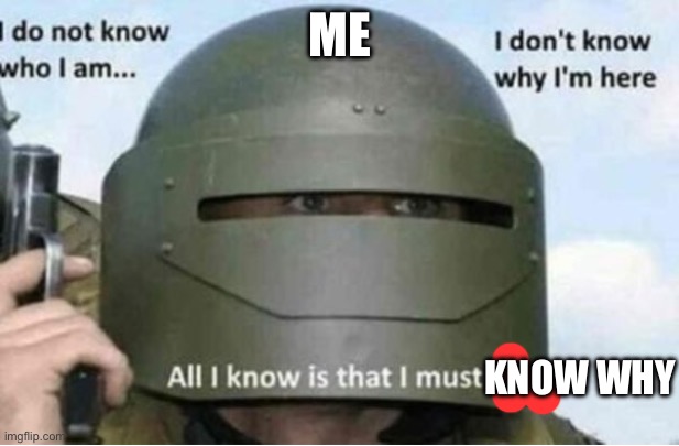 All i know is that i must kill (bottom panel) | ME KNOW WHY | image tagged in all i know is that i must kill bottom panel | made w/ Imgflip meme maker