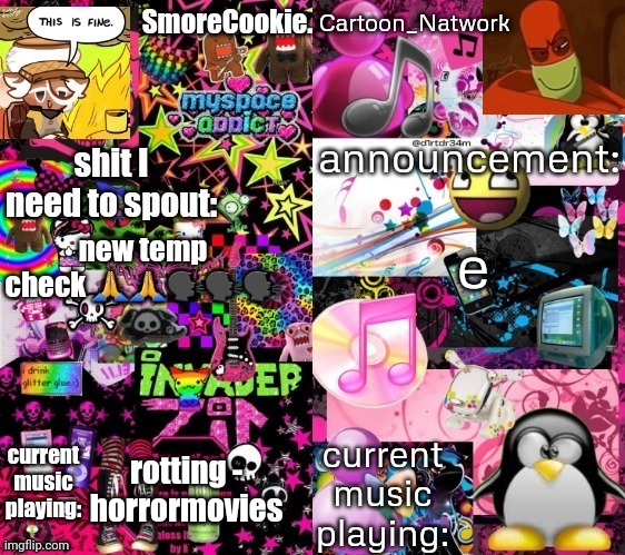 Smore and Nat shared announcement temp | e; new temp check 🙏🙏🗣🗣🗣; rotting - horrormovies | image tagged in smore and nat shared announcement temp | made w/ Imgflip meme maker