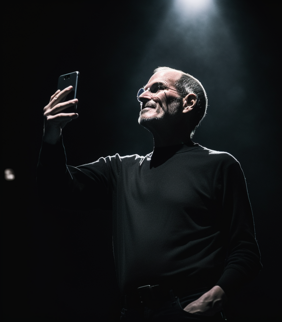 Man holding iphone on stage Blank Meme Template