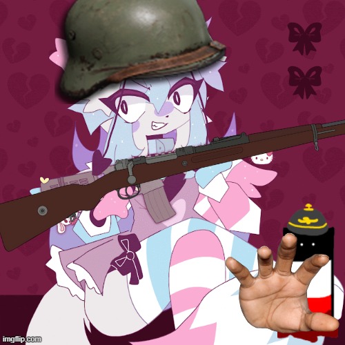 I'm Bored so I Made This For @The_Festive_Trench_Soldier(Art: Sashley) | image tagged in sashley with a gun,sashley,german empire,funny | made w/ Imgflip meme maker
