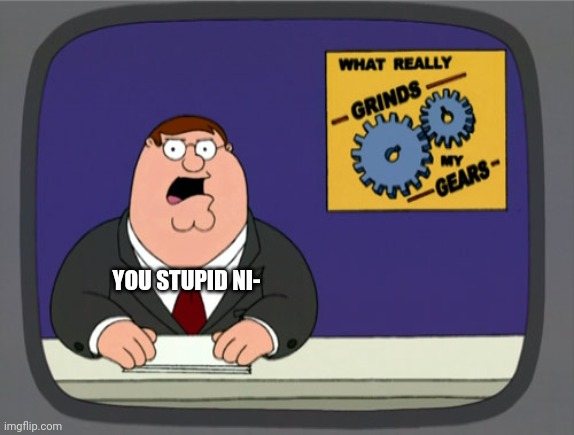 Peter Griffin News Meme | YOU STUPID NI- | image tagged in memes,peter griffin news | made w/ Imgflip meme maker