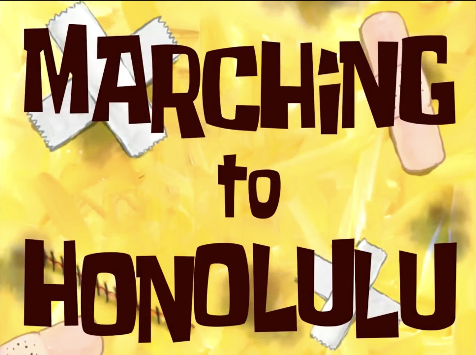 High Quality Marching to Honolulu title card Blank Meme Template