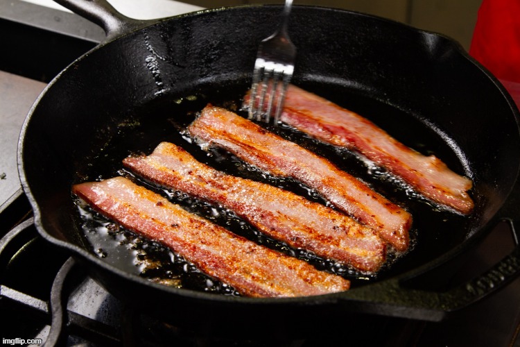 bacon frying pan | image tagged in bacon frying pan | made w/ Imgflip meme maker