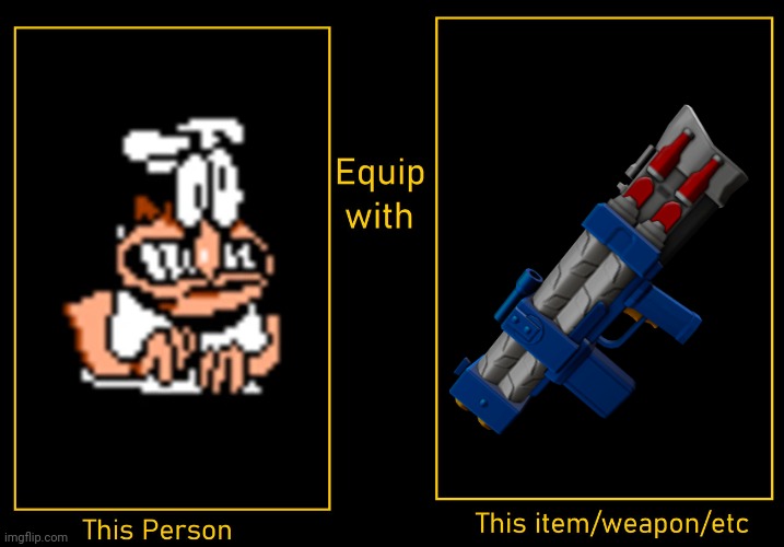 What if peppino gets the pulse laser from nerf | image tagged in what if character equips item,nerf,pizza tower,secret,item | made w/ Imgflip meme maker