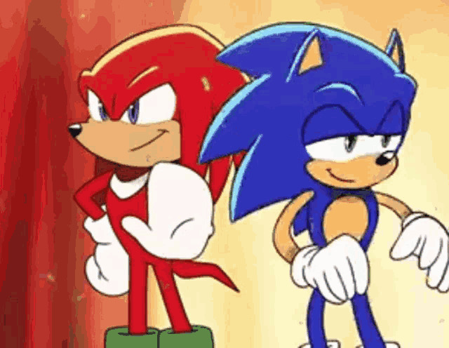 High Quality Sonic and Knuckles Blank Meme Template