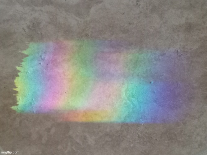 Rainbow on a tile floor | made w/ Imgflip meme maker