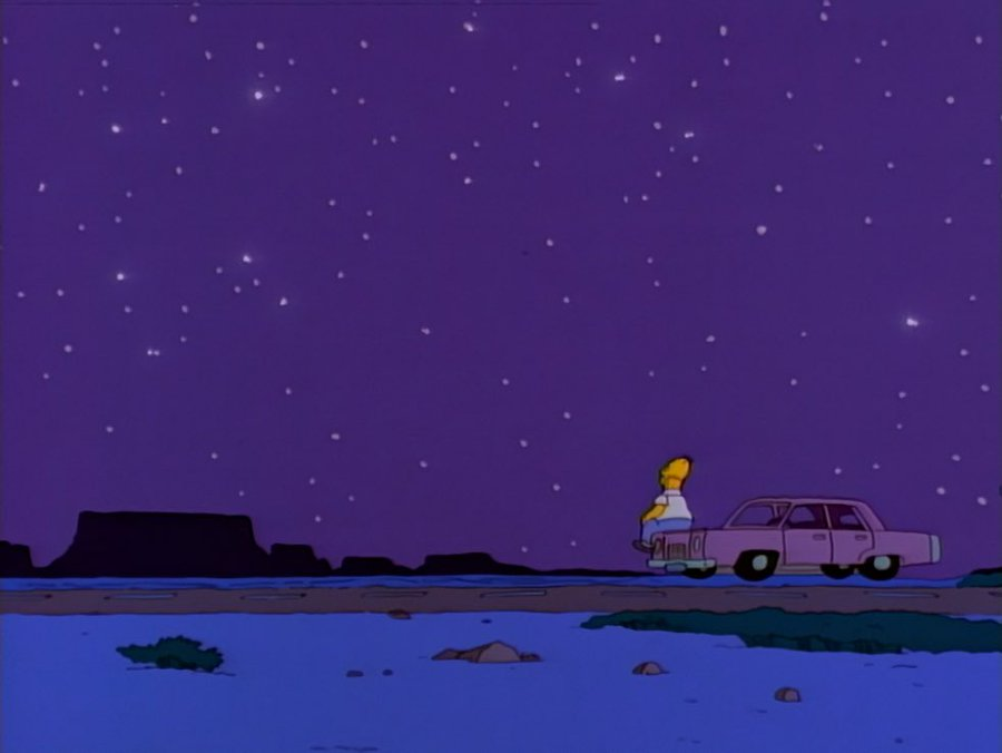 High Quality Homer Night Sky Sharper Version. Blank Meme Template