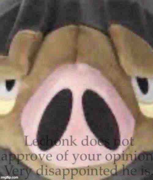 To prove that imgflip will upvote anything | image tagged in lechonk does not approve | made w/ Imgflip meme maker