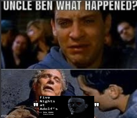 yuh | "                         " | image tagged in uncle ben what happened | made w/ Imgflip meme maker