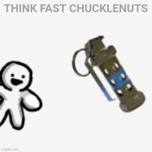 Chucklenuts | THINK FAST CHUCKLENUTS | image tagged in chucklenuts | made w/ Imgflip meme maker