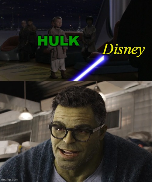 they massacred my favorite hero | HULK; Disney | image tagged in anakin kills younglings,hulk,avengers endgame | made w/ Imgflip meme maker