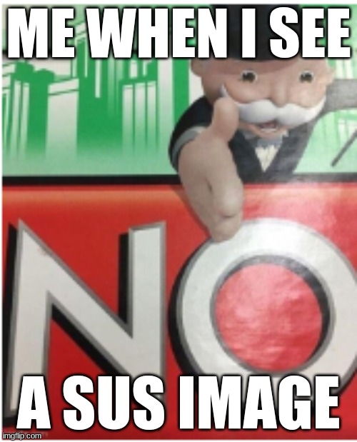 no | ME WHEN I SEE; A SUS IMAGE | image tagged in no | made w/ Imgflip meme maker