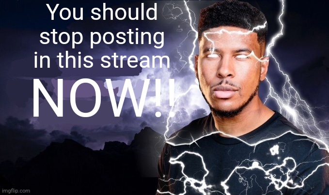 You should kill yourself NOW! | You should stop posting in this stream NOW!! | image tagged in you should kill yourself now | made w/ Imgflip meme maker