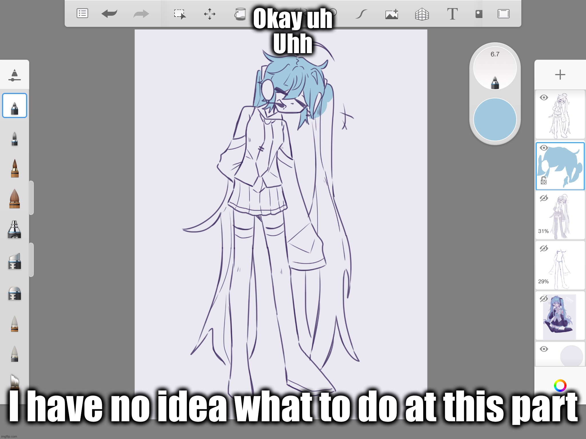 Okay how’s your day, my room is kinda hot rn | Okay uh
Uhh; I have no idea what to do at this part | made w/ Imgflip meme maker