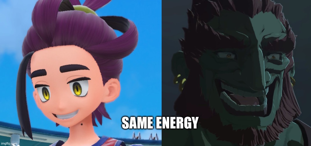 Don't worry this image isn't spoilery | SAME ENERGY | image tagged in creepy kieran smile,pokemon scarlet and violet,indigo disk | made w/ Imgflip meme maker