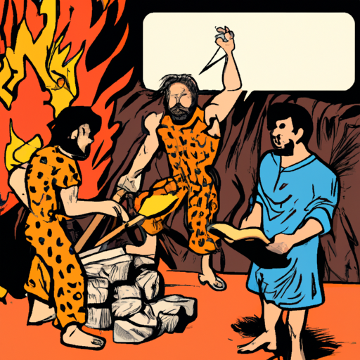 High Quality Cavemen in college studying fire Blank Meme Template