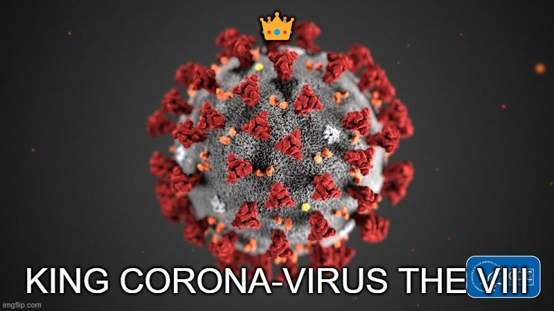 king coronavirus the WHAT | 👑; KING CORONA-VIRUS THE VIII | image tagged in covid 19 | made w/ Imgflip meme maker