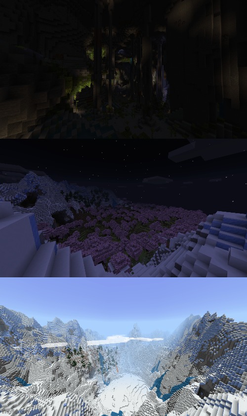 Just some lovely sights I saw while walking to the woodland mansion | image tagged in minecraft | made w/ Imgflip meme maker