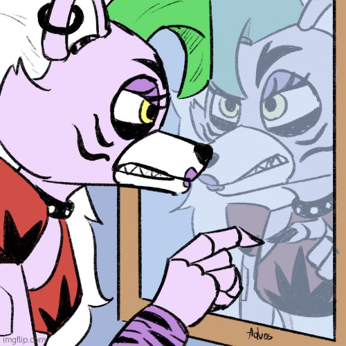 Roxy in the Mirror | image tagged in roxy in the mirror | made w/ Imgflip meme maker