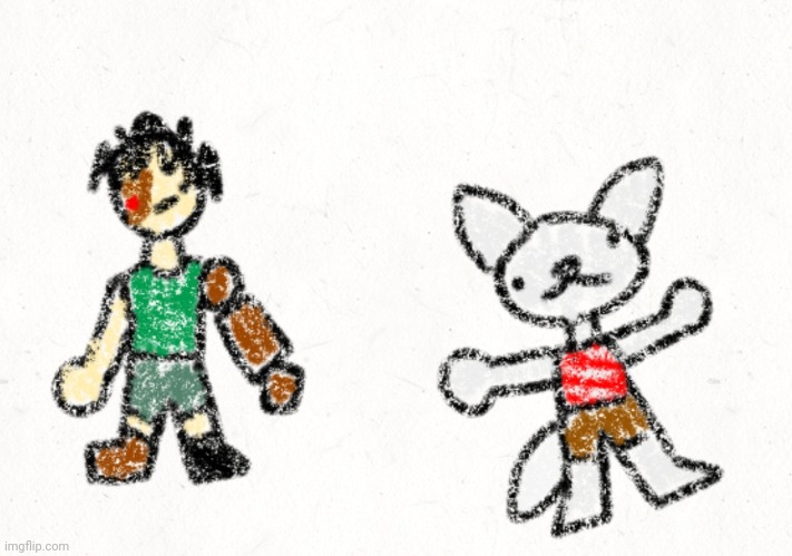 Poorly drawn gingerbread man and candystripe for darth tricera (sorry I couldn't make CS look less like a cat) | made w/ Imgflip meme maker