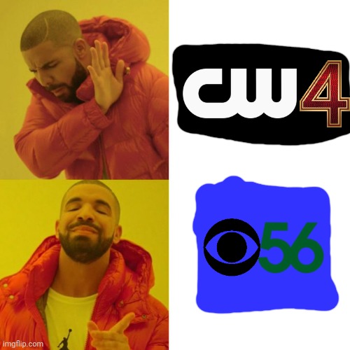 Switch affiliates S1 E1: WBZ CW4 or WLVI CBS56? | image tagged in drake blank,boston,cambridge | made w/ Imgflip meme maker