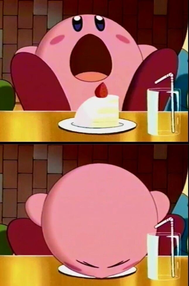 Kirby eat Cake Blank Meme Template